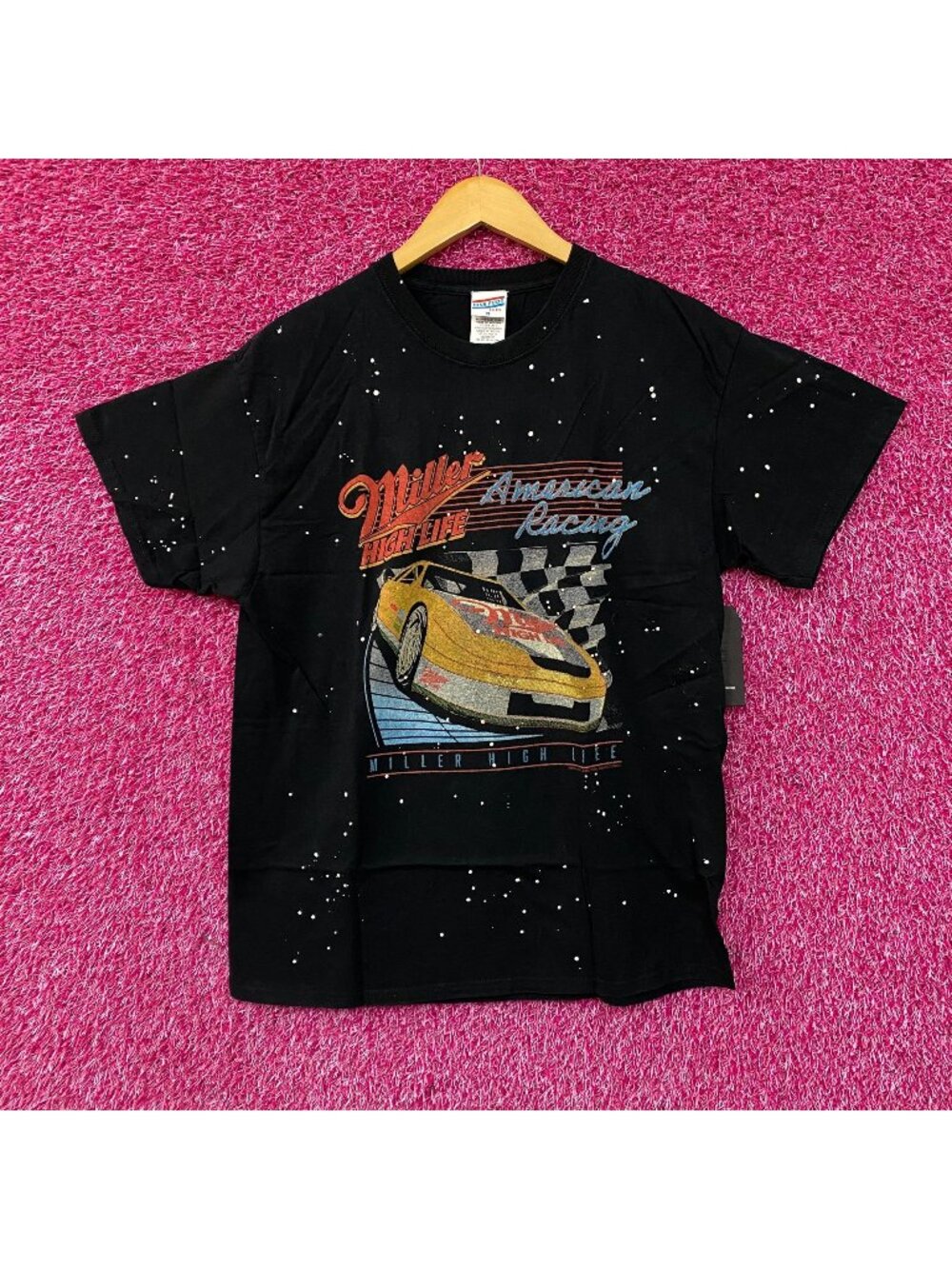 Junk Food Miller High Life Racing Splatter T-Shirt Medium